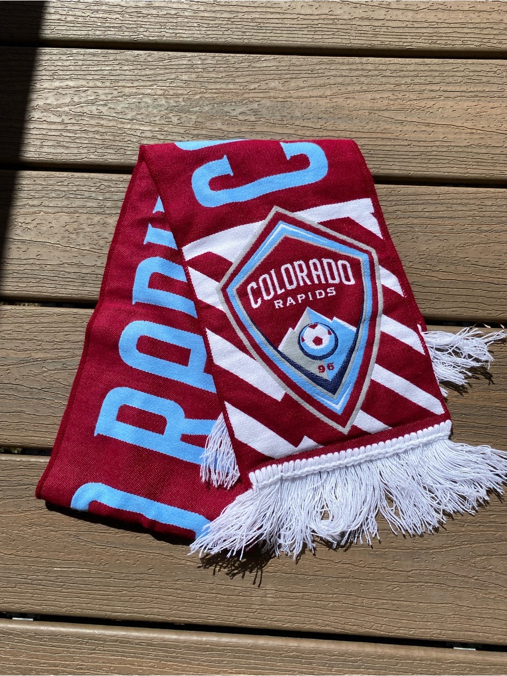 Colorado Rapids Soccer Scarf - Burgundy and Light Blue